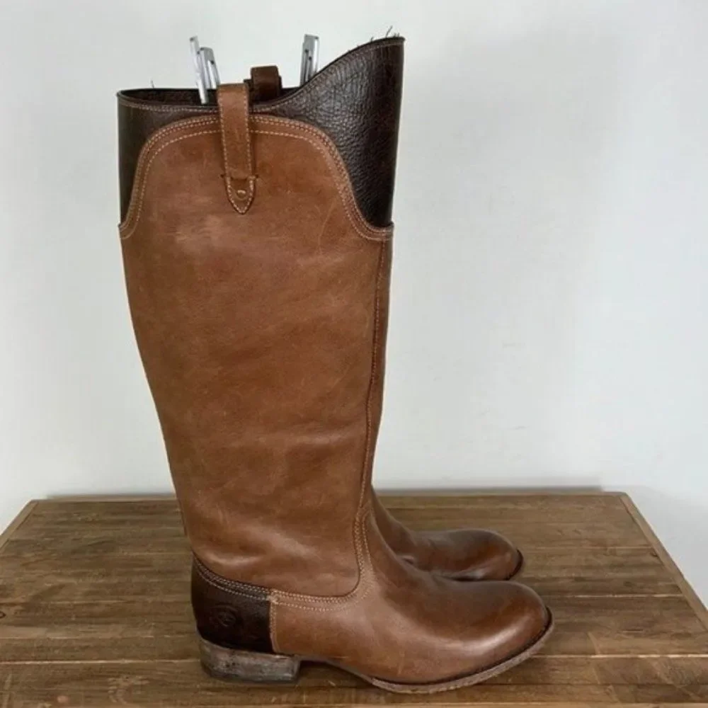 ARIAT light and dark brown paragon women’s knee high western boots size 6.5